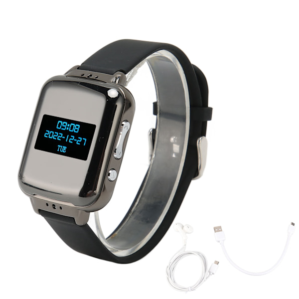 Voice Recorder Watch Bluetooth 4.2 E Book HiFi Ögonskydd Brusreducering Röstaktiverad Recorder Watch for Meeting 16GB
