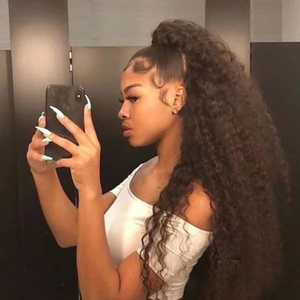 Deep Curly Wave Human Hair Lace Frontal Peruk Människohår Peruker Wave Lace Frontal Vågiga Hårperuker