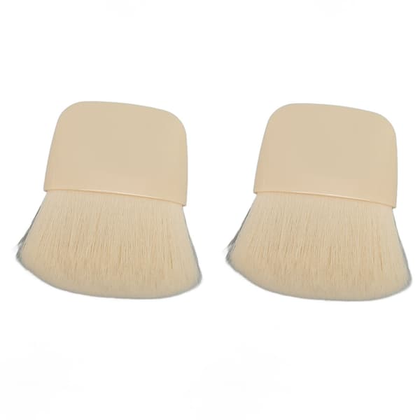 Mini Makeupbørste Bløde Børster Bærbar Lille Løs Pudderbørste til Blush Foundation 2 stk.