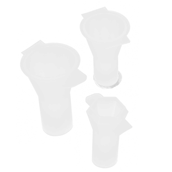 3 stk kjegle silikonform transparent krystall epoksy DIY smykker håndverk for ringholder anheng