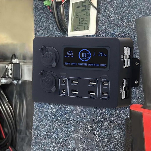 Bærbar kontrolhub med LED-lys Adapter Mini Power Box A