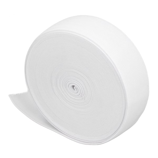 Valkoinen Paksu kuminauha 10 Jaardia 3,5 cm Paksu kuminauha Litteä Jousto Uudelleenkäytettävä vyötärönauha Resori tee-se-itse-vaatteisiin peruukki