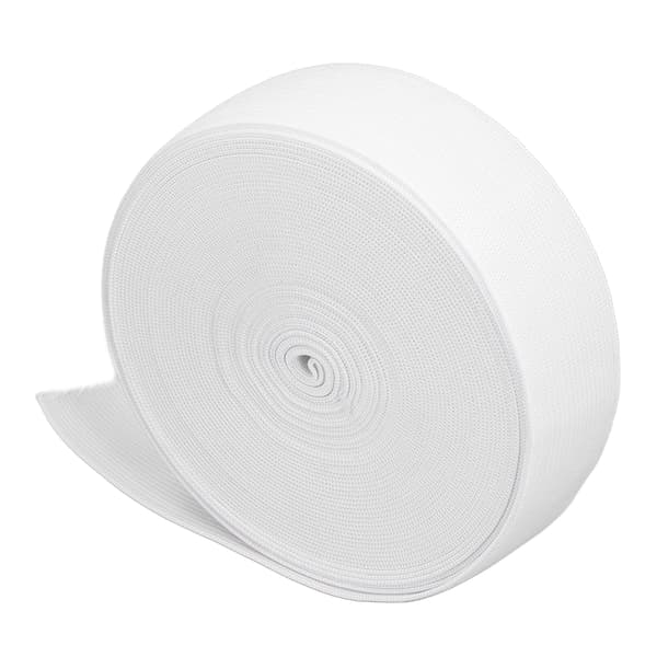 Vitt tjockt elastiskt band 10 yards 3,5 cm tjockt elastiskt band platt elastiskt återanvändbart midjeband elastiskt för gör-det-själv-kläder peruk