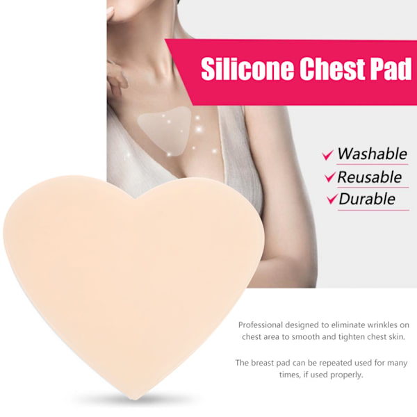 Silikon Chest Enhancer Pad Anti Wrinkle Anti Aging Bröstlyft Bröstlapp Flesh Heart