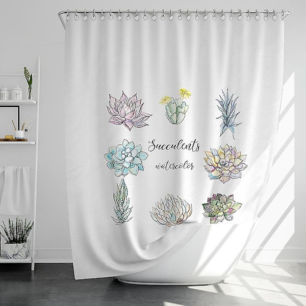 Bruseforhæng Anti-Muld Vandtæt Blomst Planter Mønster, Bruseforhæng til Badeværelse, 180 x 180 cm