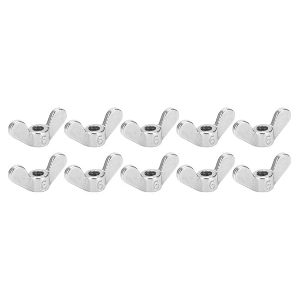 10 stk vingemuttere 304 rustfritt stål M6 sommerfuglfestedeler Assorterte sett for maskiner