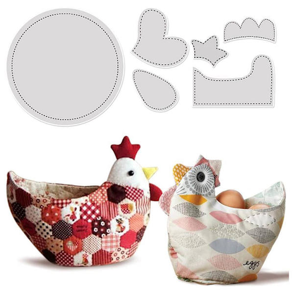 6 stk. påske sy lineal skabelon kylling formet påskekurv patchwork mønster skabeloner stencil til DIY sy håndværk