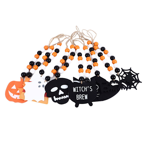 10 kpl Halloween-riippuvia koristeita värikkäitä helmiä, erilaisia ​​tyylejä puinen Halloween-riipus koristejuhliin