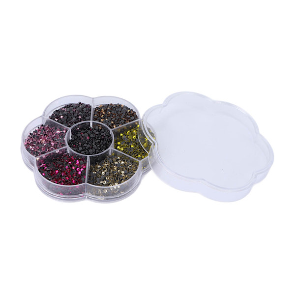 10080 st Flat Back Rhinestones, Bländande Färgglada DIY Robusta Regnbågsfärgade Rhinestones Runda Pärlor för Manikyr MakeupS607-2