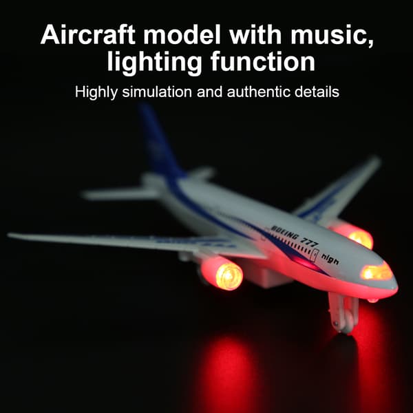 Legering Elektronisk Fly Miniature Model Træk Tilbage Fly Legetøj Gave til Børn (Hvid)