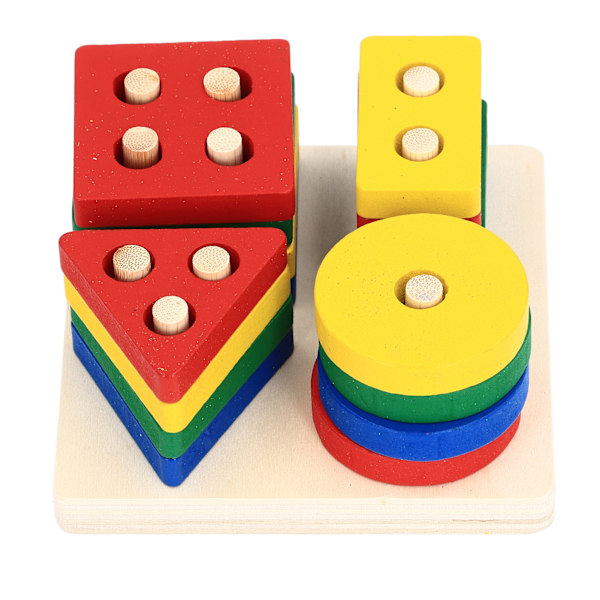 Rakennuspalikat, opettavaiset, puiset, hieno muotoilu, geometriset pinoamispalikat lapsille, tyyppi 1