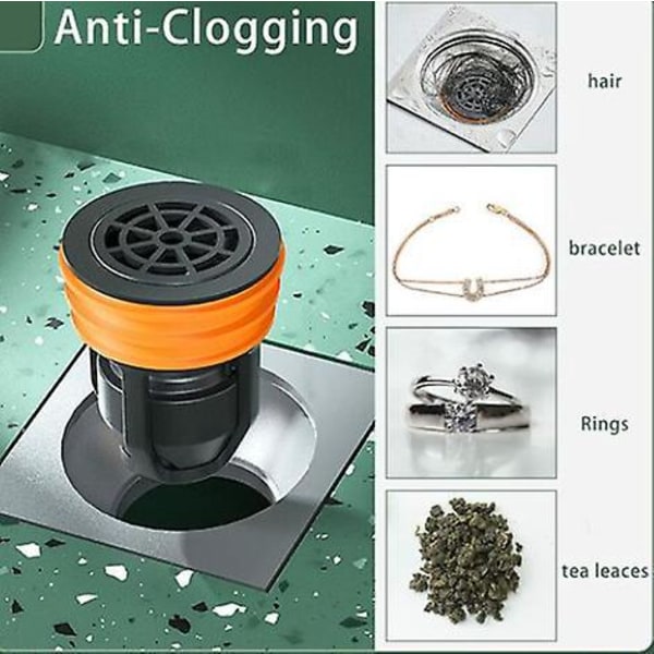 Anti Backflow Golvbrunn Magnetisk Levitation Luktsäker Golvbrunn Dusch Diskbänk Backventil Engångs Dräneringsplugg för Badrum