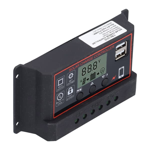 Smart Charge Controller Fotovoltaisk Kraftgenerering Automatisk Kontrollutrustning 12V 24V 30ARöd