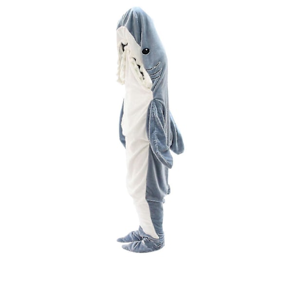 Tecknad Haj Sovsäck Pyjamas Soffa Tupplur Sjöjungfrufilt Flanell Fleece 170cm