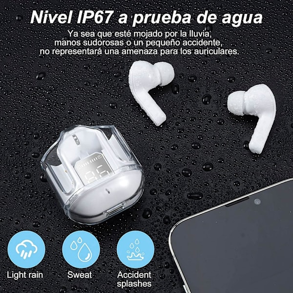 Trådlösa Bluetooth 5.3 Hörlurar med Mikrofon & USB-C Laddare - 33W, iPhone/Samsung/Huawei/Laptop