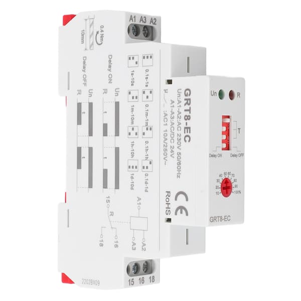 Dobbeltfunktion tidsrelæ Multifunktionelt relæafbryder med LED-indikator AC230V eller AC DC24V
