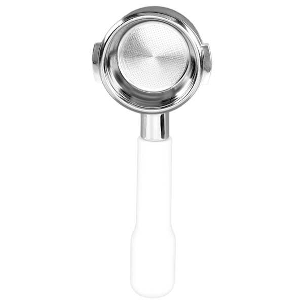 Kahvinkeitin Portafilter 58 mm E61 Yhden Kerroksen Suodatin Pohjaton Kädessäpidettävä Portafilter Kotikahvilaan C2 Muovi Valkoinen