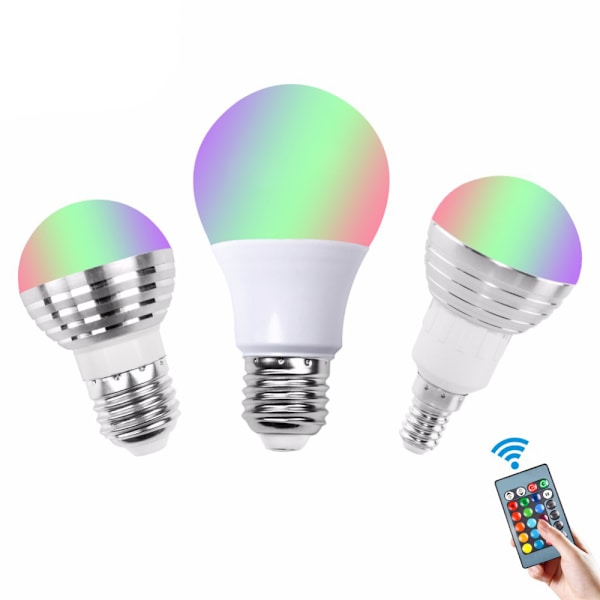 10 W RGB LED-lamppu IR-kaukosäätimellä AC85-265V LED-värinvaihtolamppu kotibileisiin