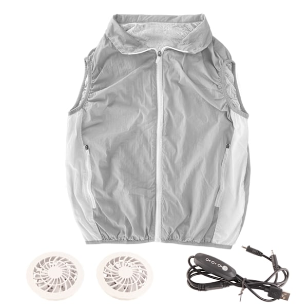 Kylväst i polyesterfibernylon med 3 fläktvarvtal, andningsbar, svalkande väst för utomhusresor, sommar, M