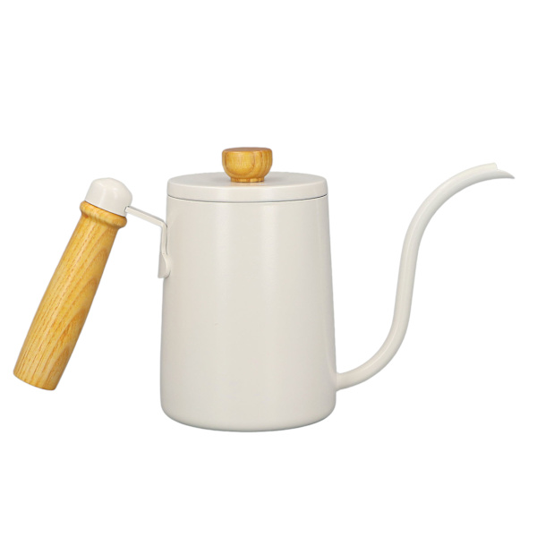 600 ml 20 oz kaffekanna med gåshals för hällkaffe, vit