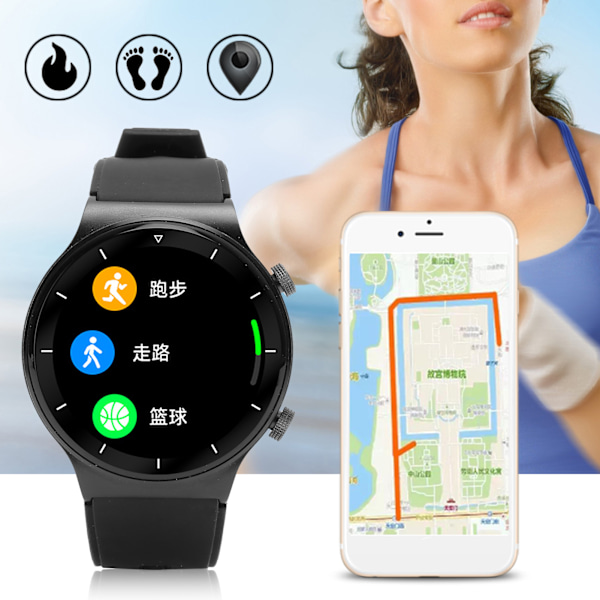 Smart Sports Armbånd IP68 Vandtæt Bluetooth Ur Søvn Overvågning Smart Band Nat Sort