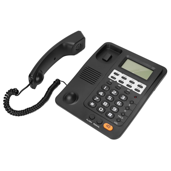 KXT6009CID stationær ledning telefon med ledning til fastnet med opkalds-id-displayfunktion til hjemmekontoret (sort)