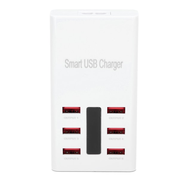 100-240V 6-porters hurtig multi-USB-lader stasjonær mobiltelefon ladestasjon dokkingstasjon 30WEU-plugg