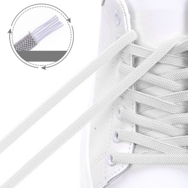 2 par doven snørebånd uden elastik med unikt roterende design - elastiske snørebånd til sneakers