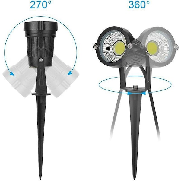 4 KPL Ulkovalaisin COB 5W 220V IP65 Vedenpitävä Säädettävä Kohdevalo Led Spottivalo Puutarhavalaisin Poluille Kasveille Parvekkeelle Terassille Hotelliin