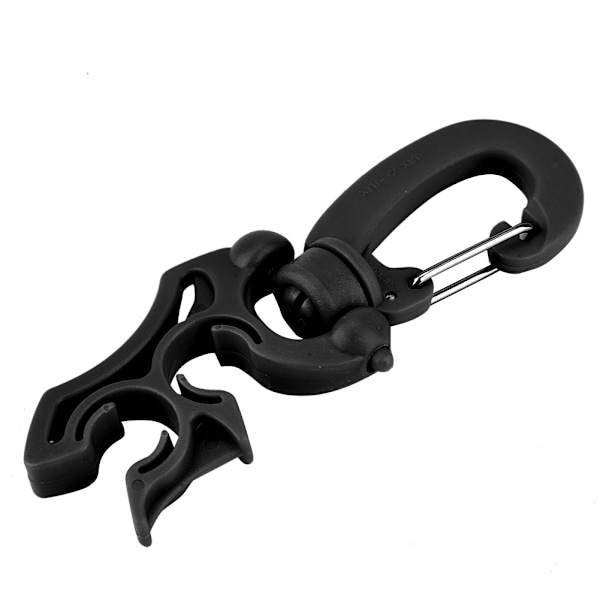 Scuba Diving Dobbelt BCD slangeholder Clip Regulator Holder Spænde krog til snorkling (sort)