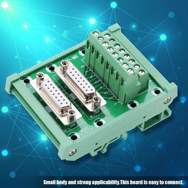 DB15-M6 Dobbelt Hun Hoved DIN Skinne Montering Interface Modul Terminal Block Board Connector