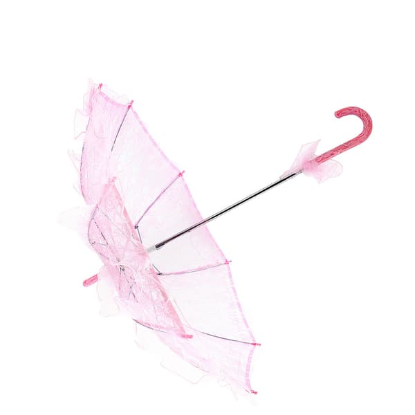 Brude Blonde Bomuldsparaply til Bryllupsfester Dans Fotorekvisit (Pink)