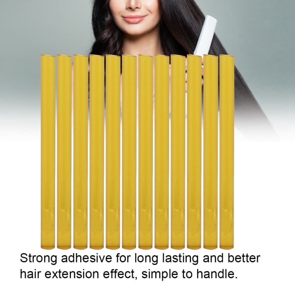 12 kpl Ammattimainen peruukki hiustenpidennys kuumasulaliimalla liimapuikkoja hiusten muotoilutyökalu keltainen