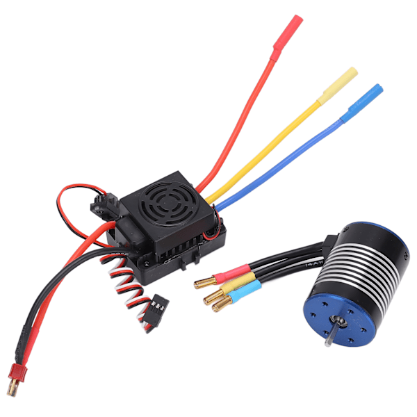 RC 3650 3900KV 4-polig sensorlös borstlös motoruppsättning med vattentät 60A ESC för 1/10 RC-bil