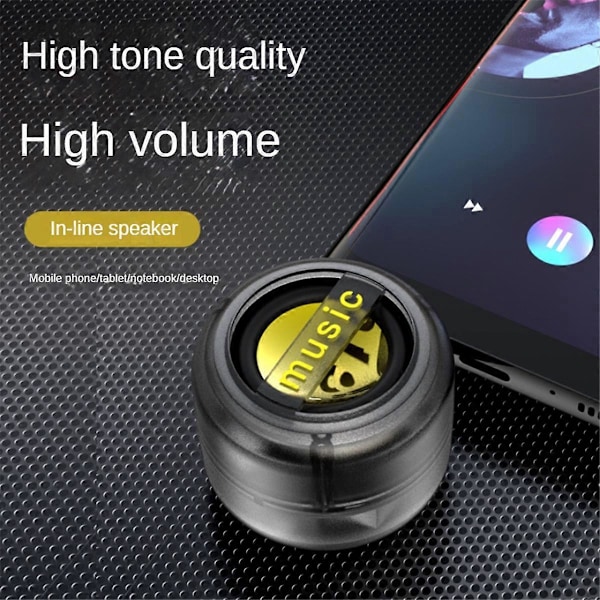 Mini Högtalare Universal 3.5mm Ljudbox Telefonhögtalare Transparent