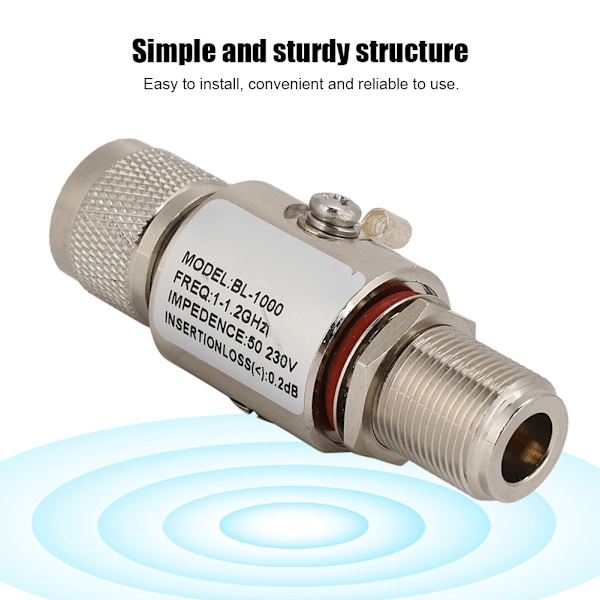 BL-1000 1-1.2GHz N Han til N Hun Overspændingsbeskytter Fuld Bånd Lynnedslag Beskyttelse