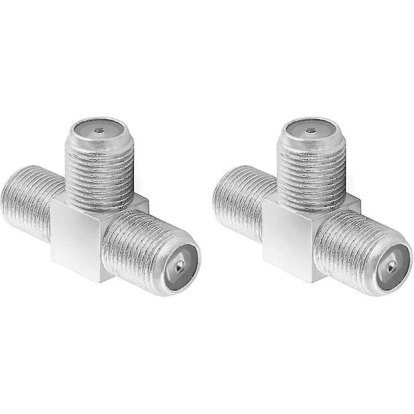 4X Sat TV T-formet Koaksial TV Antenne Splitter (3X F Hun Socket) TV Antenne Kabel Splitter, Koaksial Kabel Adapter, Dobbelt Satellit Antenne Socket, S