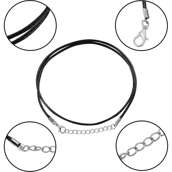 Svart polyester halsbandssnöre - 25 st Bulk Pack för smyckestillverkning