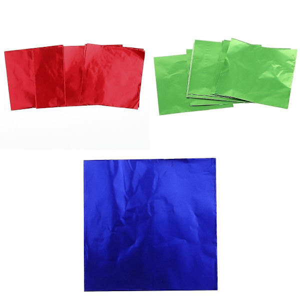300 Stycken 8 x 8cm Chokladgodis Folieomslag DIY Paket Godispapper