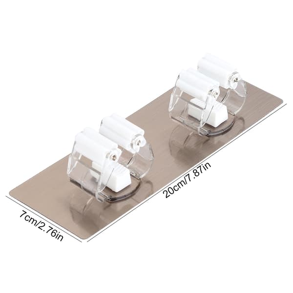 Kvastfäste Väggmonterad Organizer Mopp- och Kvastförvaringsverktygsställ 2-pack Vit