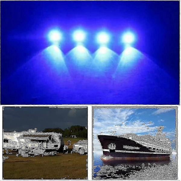 4 Pak Led Bådlys 12v Rund Marine Lampe Led Hækmonteringslys Til Båd Dec lin hvid blå