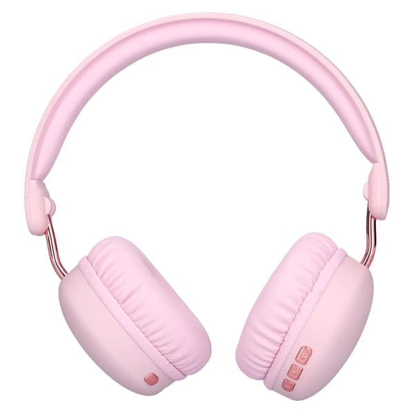 Trådlösa Bluetooth-hörlurar Over Ear Vikbara Djup Bas Trådlösa Headset med Brusreducering för Bärbar Dator PC Rosa
