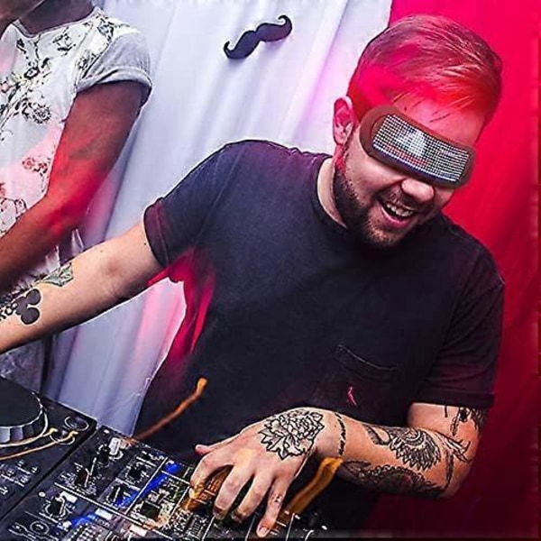 Programmerbare LED Lysende Briller for Menn Kvinner med 22 Animasjoner og Personliggjøringsmoduser for Rave Festival, Karneval Temafest, Disko, M