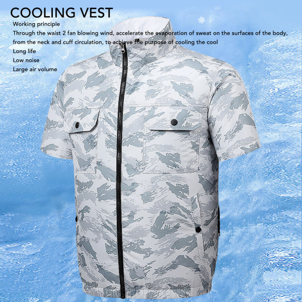 Ilmastoidut vaatteet 2 tuulettimella Mikrohuokoinen hengittävä 3 tasoa säädettävällä kiertoliikkeellä viilentävä liivi kuuman sään työhön XL