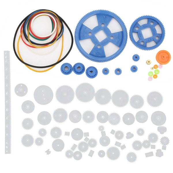 80 st Växellåda Motor Plast Kuggremsremskiva set DIY Robot Scientific Making