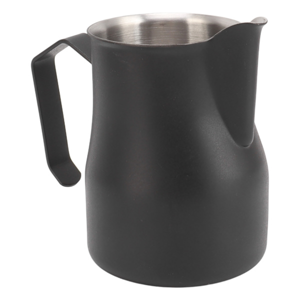 Melkeskummerkanne 304 Rustfritt Stål Tute Munn Skala Kaffe Latte Melkeskummerkanne for Arbeidskontor Matt Svart 350ml