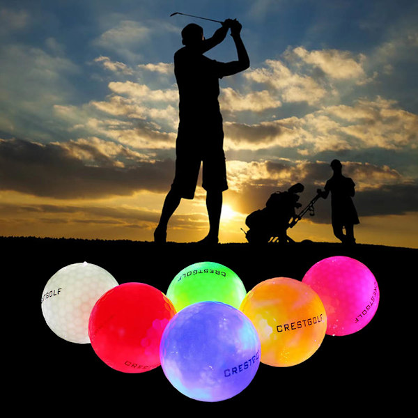 6 stk. LED lysende golfbolde natgaver til børn og voksne