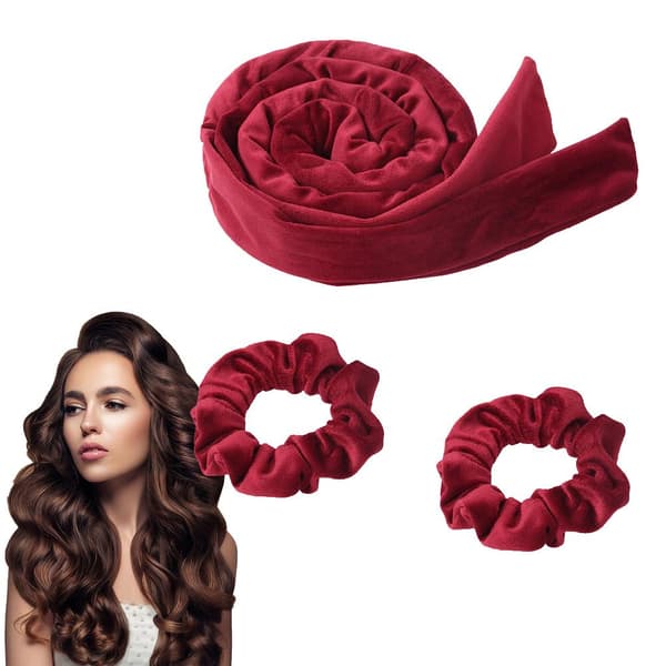 Värmelös locktång för kvinnor, ingen värme, lockband med scrunchies, sovlockar, rosetthårrullar