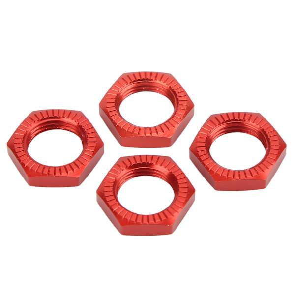 4 st 17 mm aluminiumlegering hjulmutter för 1/8 RC modellbil uppgraderad tillbehör röd