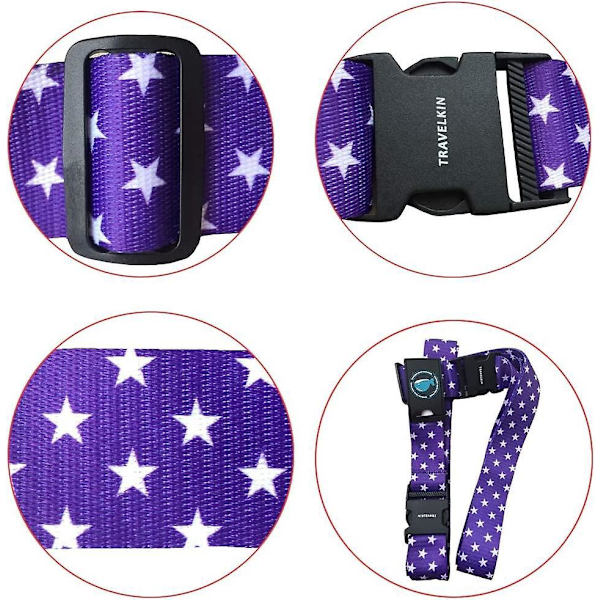 Säädettävä ristikkäinen matkalaukkuhihna - Violetti